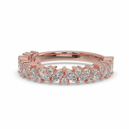 18ct Wg Scattered Marqui and Round Diamond Band