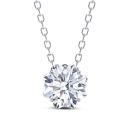 Flower Diamond Necklace with LG Diamonds 1.1CTS Total Weight