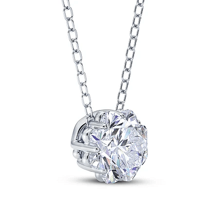 Flower Diamond Necklace with LG Diamonds 1.1CTS Total Weight
