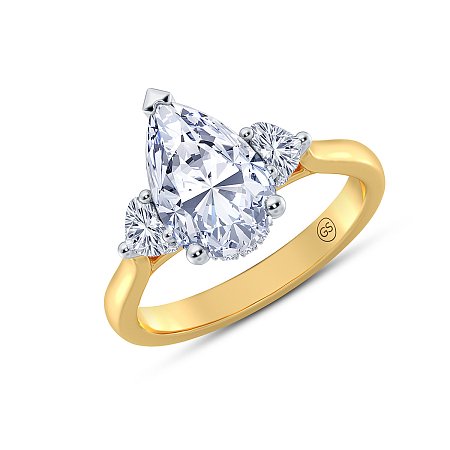 3 Stones Engagement Ring with IGI LG Diamonds 2.63ct Total Weight