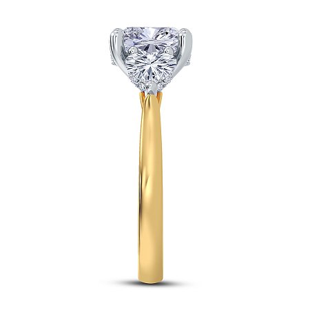 3 Stones Engagement Ring with LG Diamonds 3.59ct Total Weight