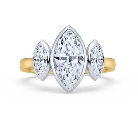 3 Stones Engagement Ring with IGI LG Diamonds 2.16ct Total Weight