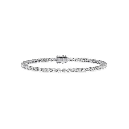 Tennis Bracelet with Horizontal Oval LG Diamonds 4cts Total Weight