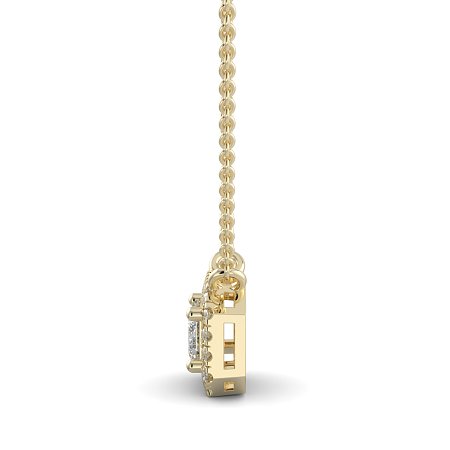 18ct Yellow Gold Necklace with Emerald & Round Lab Grown Diamond 0.62ct Total Weight, E-F / VS-VVS