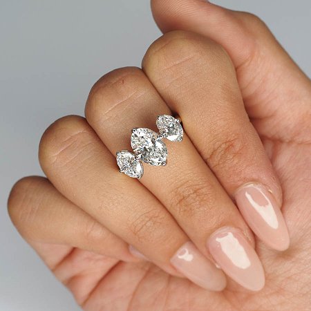 Tulip Ring with Oval Lab Grown Diamond 2.04ct