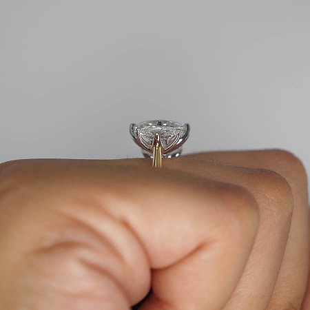 Tulip Ring with Oval Lab Grown Diamond 2.04ct