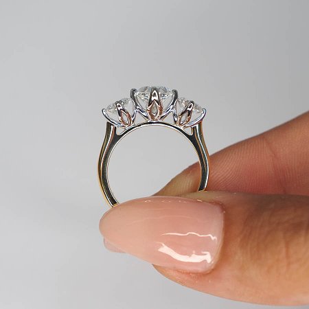 Tulip Ring with Oval Lab Grown Diamond 2.04ct