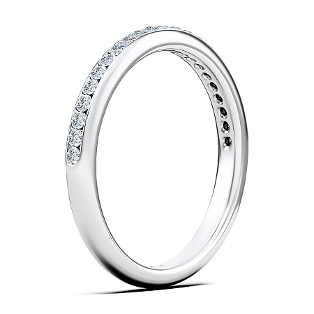 Cathedral Channel Set Wedding Ring with Natural Diamonds 0.19ct Total Weight