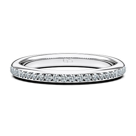 Cathedral Channel Set Wedding Ring with Natural Diamonds 0.19ct Total Weight
