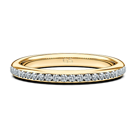 Cathedral Channel Set Wedding Ring with Natural Diamonds 0.19ct Total Weight