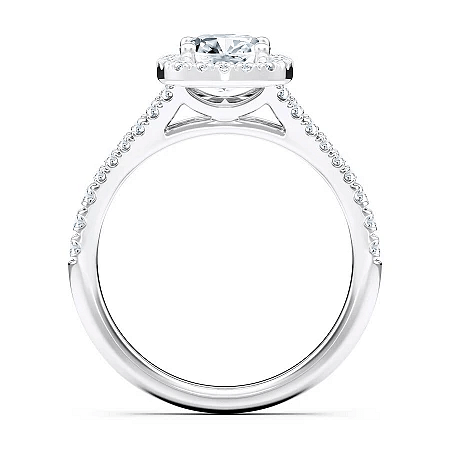 Angeli 1.01ct Cushion IGI LG Side Stones Diamond Engagement Ring