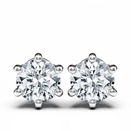 Earrings with 2 Lab Grown Diamonds 0.68cts Total Weight D/VS1 EX-EX-EX IGI Certified