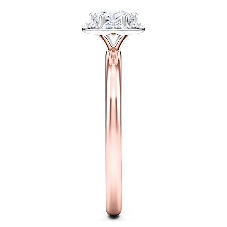 Petite Star Halo Diamond Engagement Ring