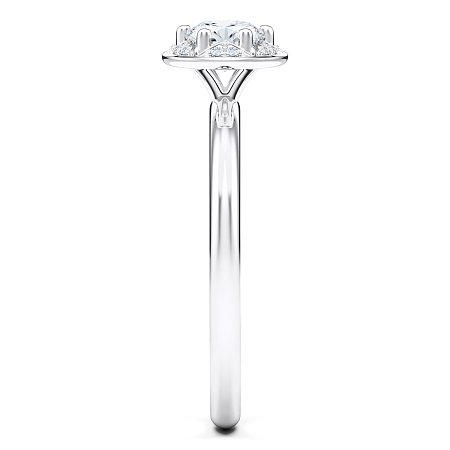 Petite Star Halo Diamond Engagement Ring
