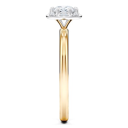 Petite Star Halo Diamond Engagement Ring