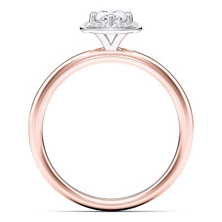 Petite Star Halo Diamond Engagement Ring