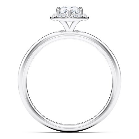 Petite Star Halo Diamond Engagement Ring