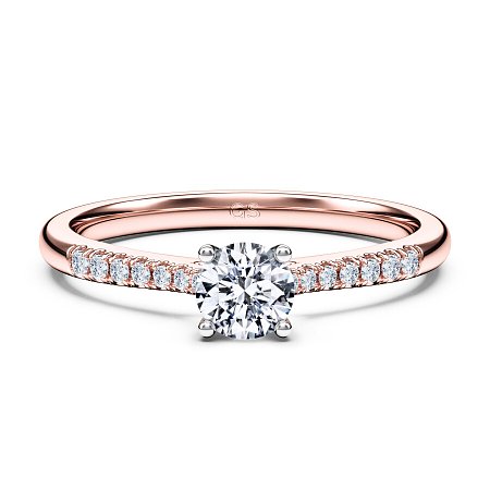 Petite Cathedral Claw Set Diamond Engagement Ring