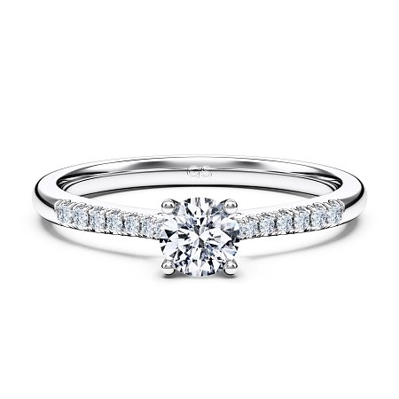 Petite Cathedral Claw Set Diamond Engagement Ring