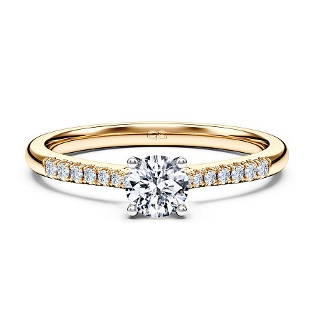 Petite Cathedral Claw Set Diamond Engagement Ring