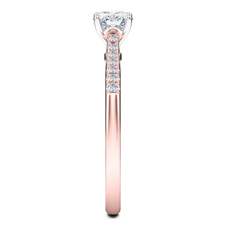 Petite Cathedral Claw Set Diamond Engagement Ring