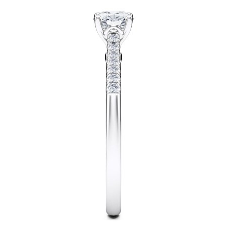 Petite Cathedral Claw Set Diamond Engagement Ring