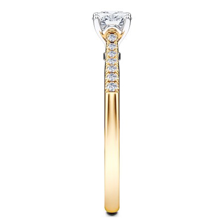 Petite Cathedral Claw Set Diamond Engagement Ring
