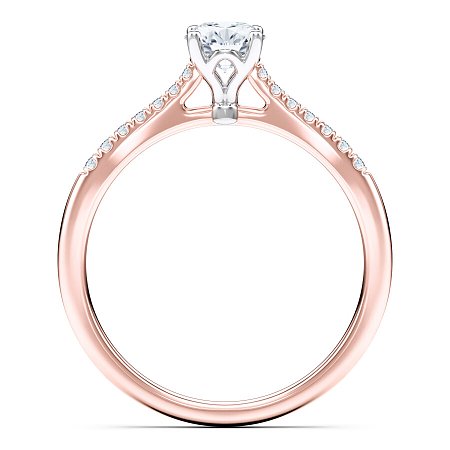 Petite Cathedral Claw Set Diamond Engagement Ring