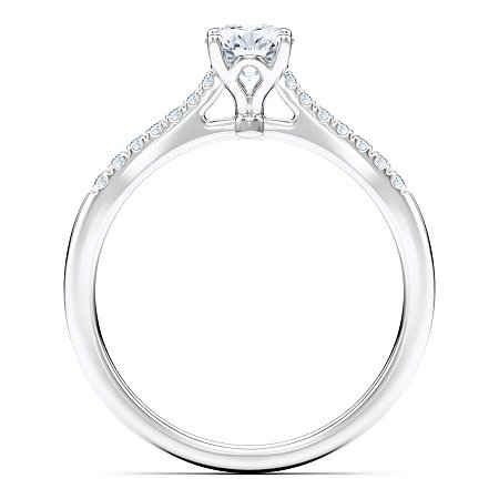 Petite Cathedral Claw Set Diamond Engagement Ring