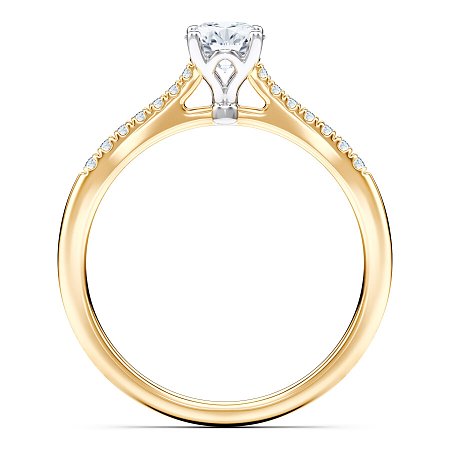 Petite Cathedral Claw Set Diamond Engagement Ring
