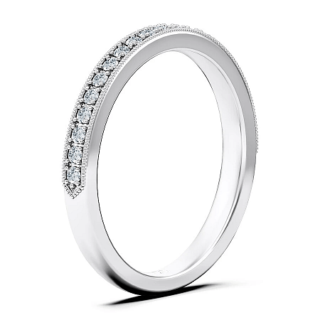 Rene Wedding Ring Milgrain with Diamond 0.19ct Total Weight