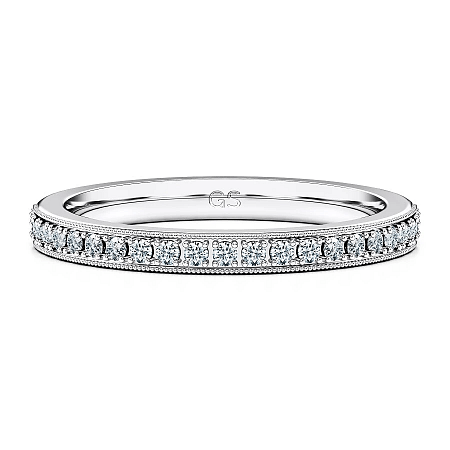 Rene Wedding Ring Milgrain with Diamond 0.19ct Total Weight