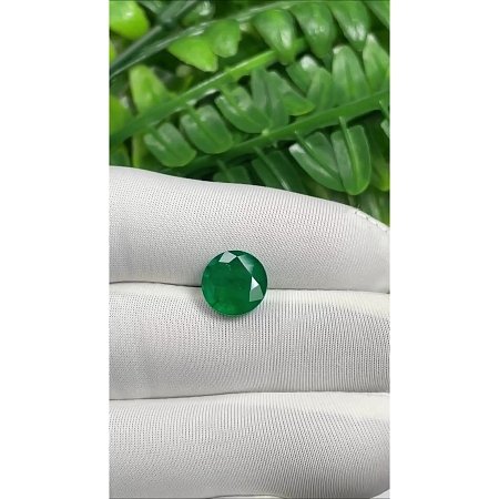 3.44 ct Round Green Natural Emerald