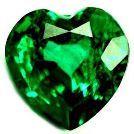 0.95 ct Heart Green Natural Emerald
