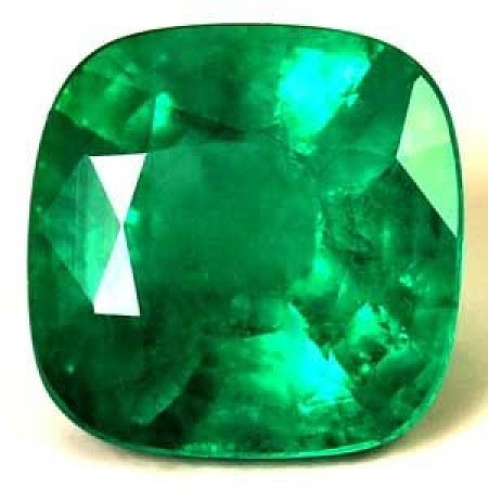 3.64 ct Cushion Green Natural Emerald