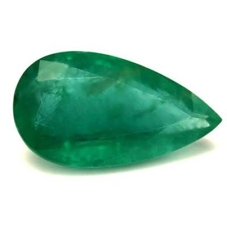 7.23 ct Pear Green Natural Emerald