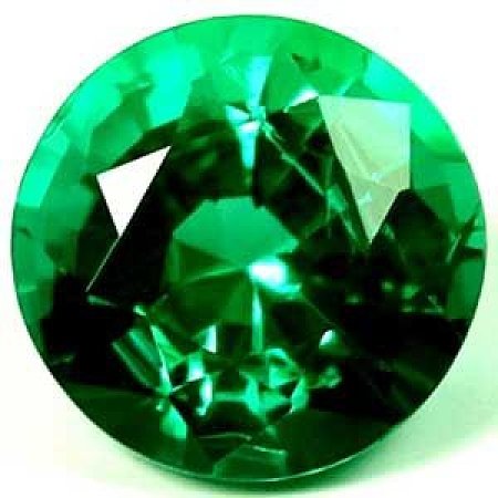 0.70 ct Round Green Natural Emerald