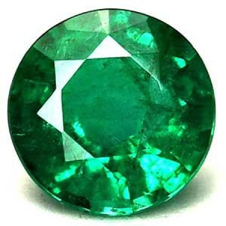 0.89 ct Round Green Natural Emerald