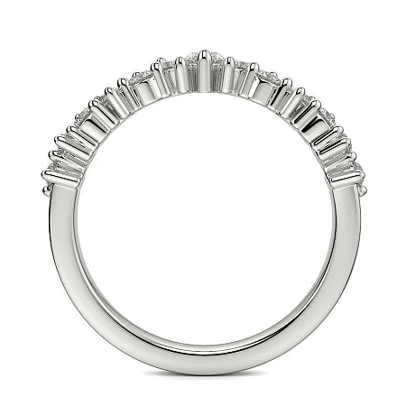 Cluster Wedding Ring with Marquise Diamond 0.53cts