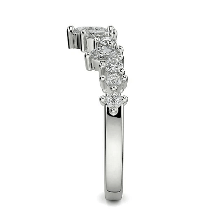 Cluster Wedding Ring with Marquise Diamond 0.53cts
