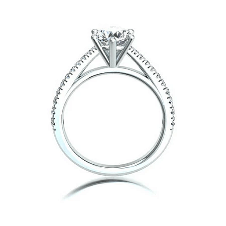 Cathedral 1ct Round IGI LG Side Stones Diamond Engagement Ring