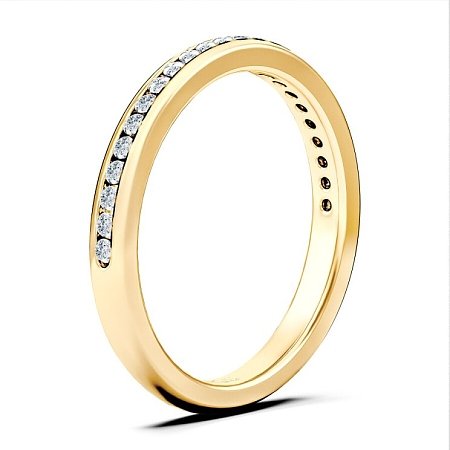 Tulip Channel Set Wedding Ring with Diamond 0.21ct Total Weight
