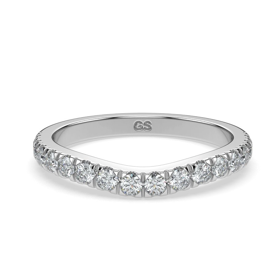 Curved Wedding Ring in 18ct White, Yellow or Rose Gold (GSD615) | GS ...