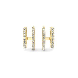 Earring Huggies with Natural Diamonds 0.16cts Total Weight