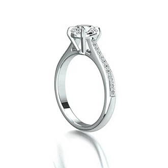 Calista 1.01ct Round IGI LG Side Stones Diamond Engagement Ring