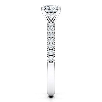 Ariel 1ct Round IGI Side Stones Diamond Engagement Ring