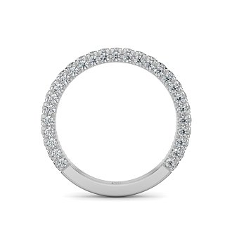 Cathedral Diamond Wedding Ring with Diamond Pave Band