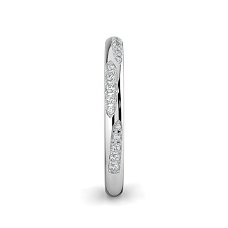 Tulip Leaf-shaped Pave on Band Wedding Ring