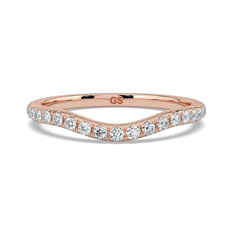 Dalia Split Curve Wedding Ring with Natural Diamonds 0.28ct Total Weight