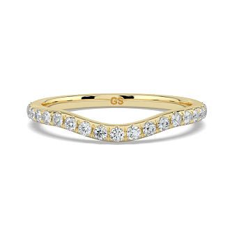 Dalia Split Curve Wedding Ring with Natural Diamonds 0.28ct Total Weight